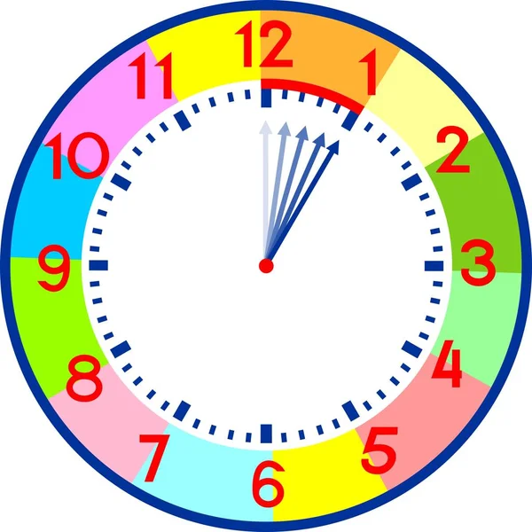 Hour Unit Time Clock Face White Background — Stock Vector