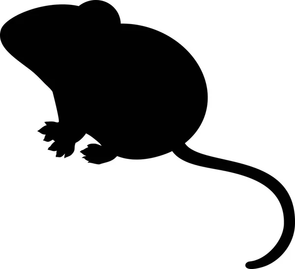 白い背景で隔離の家マウスのシルエット — ストックベクタ
