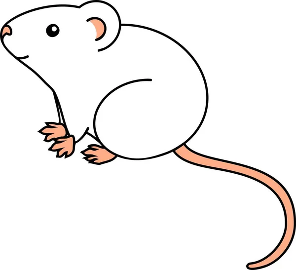 Mysz Domowa Biała Kreskówka Białym Tle — Wektor stockowy