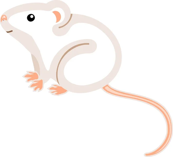 Carino Cartone Animato Bianco Casa Mouse Sfondo Bianco — Vettoriale Stock