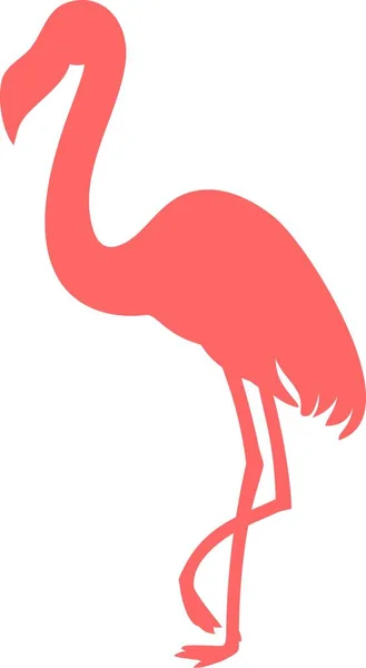 Розовый Силуэт Фламинго Белом Фоне — стоковый вектор