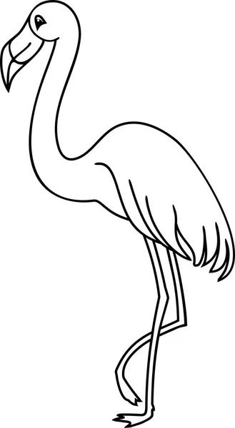 Söpö Sarjakuva Flamingo Väritys Sivu — vektorikuva