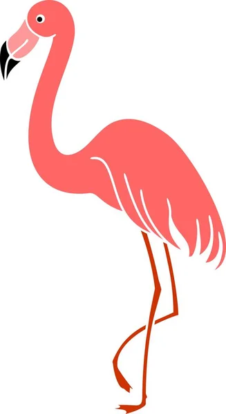 Cartoon Pink Flamingo Белом Фоне — стоковый вектор