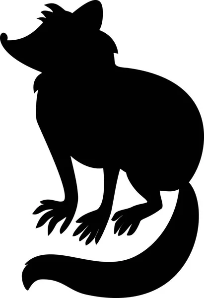 Black Silhouette Raccoon — Stock Vector