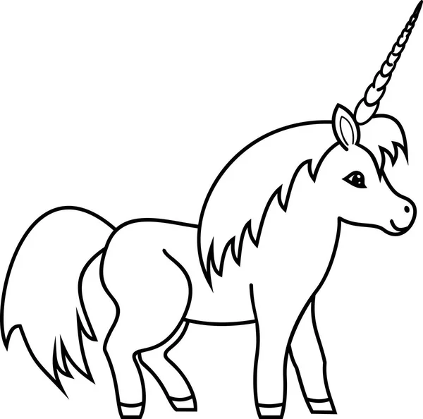 Página Para Colorear Lindo Unicornio Dibujos Animados — Vector de stock