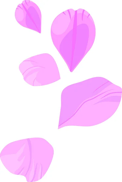 Ομάδα Από Απαλό Ροζ Λουλούδι Πέταλα Διαφόρων Σχημάτων Που Απομονώνονται — Διανυσματικό Αρχείο