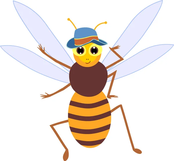 Мультяшна Бджола Безпілотника Ізольована Білому Тлі — стоковий вектор