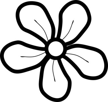 Beş yaprakları ile soyut basit çiçek