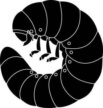 Larva (grub) cockchafer veya Mayıs beyaz arka plan üzerinde izole hata