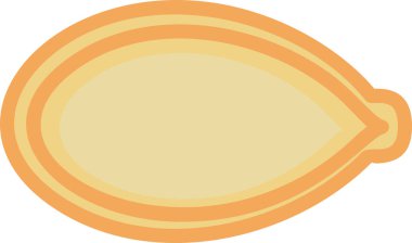 Beyaz arka planda izole edilmiş stilize kabak çekirdeği