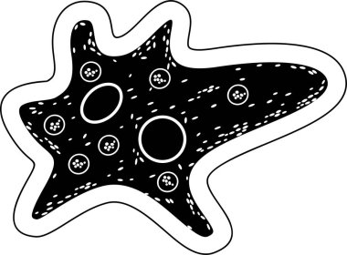 Düz tarzda Siyah Amoeba proteus