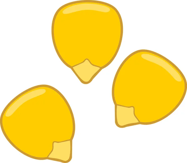 Κίτρινοι Κόκκοι Καλαμποκιού Απομονωμένοι Λευκό Φόντο — Διανυσματικό Αρχείο
