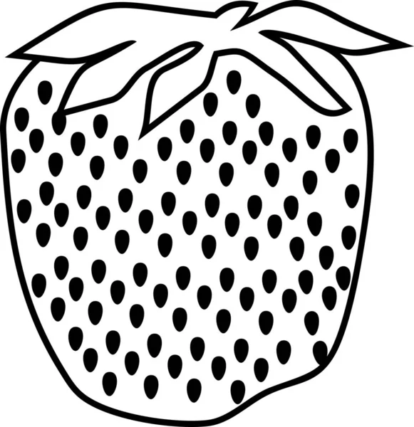 Grande Fraise Dans Style Plat — Image vectorielle