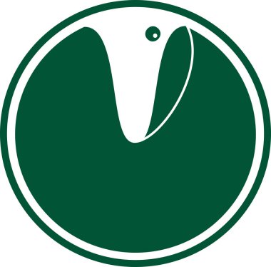 Klorella 'nın silueti (tek hücreli yeşil algler) beyaz arkaplanda izole edildi