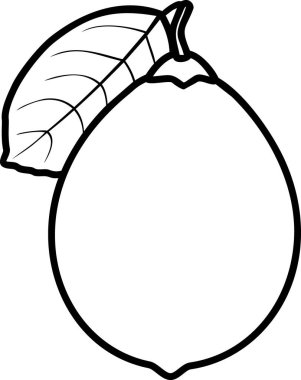  Limon ve yaprakla renklendirme sayfası