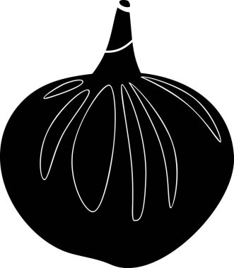  Beyaz arkaplanda siyah incir silueti izole edilmiş