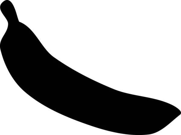 Černá Silueta Neloupaného Banánu — Stockový vektor