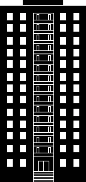 白色背景下隔离的多层公寓住宅建筑的轮廓 — 图库矢量图片