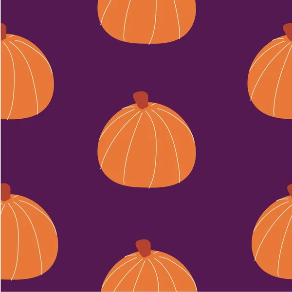 Seamless Pumpkins Pattern Simply Vector Illustration — 스톡 벡터