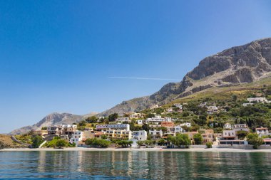Telendos adası, Grece. Kalumnos adasında bahar manzarası