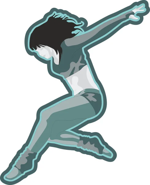 Dancer Girl Digital Illustration Hand Drawn Girl Silhouette Shirt Print — Stock Photo, Image