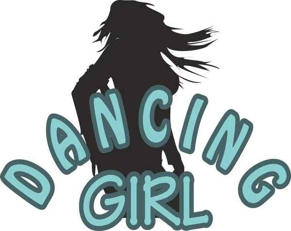 Dancer Girl Digital Illustration Hand Drawn Girl Silhouette Shirt Print — Stock Photo, Image