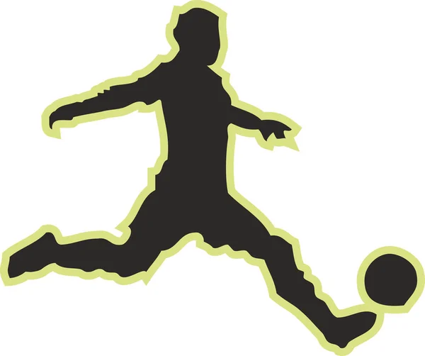 Joueurs Football Silhouette Illustration Numérique Sportive — Photo