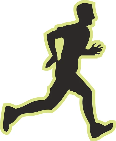 Athlete Running Illustration Numérique Silhouette Sportive — Photo