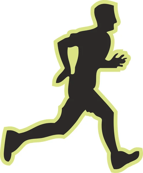 Atleta Che Corre Illustrazione Digitale Silhouette Sportiva — Foto Stock