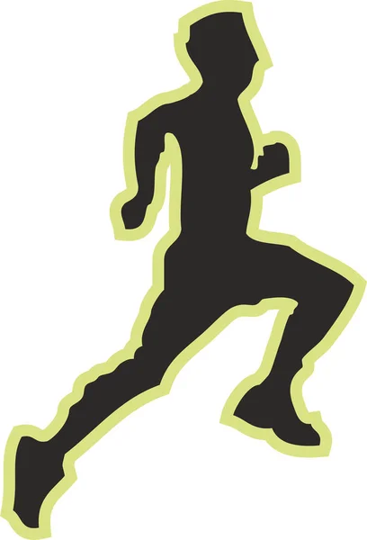 Athlete Running Illustration Numérique Silhouette Sportive — Photo