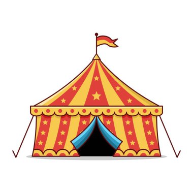 Circus tent vector illustration. Entertainment, carnival and festival design