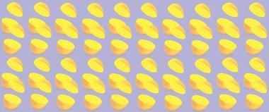 Portakal ya da Limon deseni. İkiye böl. Renkli arkaplan.