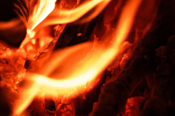 Płonący Węgiel Drzewny Płonący Pożarze Obozu — Zdjęcie stockowe