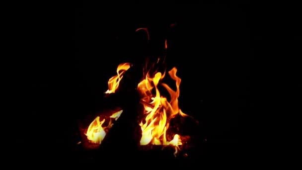 Сверхмедленный Подъем Горящего Яркого Огневого Рубежа Черном Фоне 1000 Кадров — стоковое видео