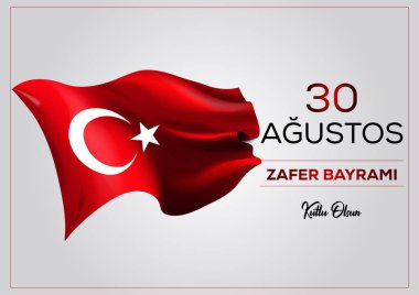 30 Ağustos Zafer Günü Mutlu Yıllar (30 Ağustos Zafer Bayrami kutlu olsun) Zaferin kutlanması ve Türkiye 'de Ulusal Gün. Vektör illüstrasyonu, poster, kutlama kartı, grafik tasarımı, post.