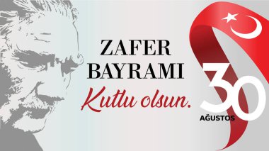 30 Ağustos Zafer Günü Mutlu Yıllar (30 Ağustos Zafer Bayrami kutlu olsun) Zaferin kutlanması ve Türkiye 'de Ulusal Gün. Vektör illüstrasyonu, poster, kutlama kartı, grafik tasarımı, post.