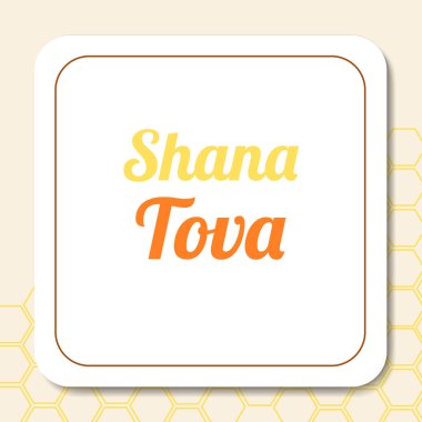 Rosh Hashanah bayram tebrik kartı tasarımı, geleneksel sembol (Yahudi yeni yılı) vektör illüstrasyonu.