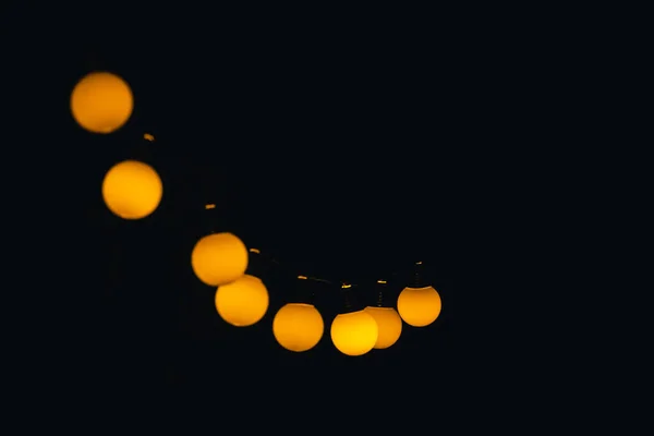 Lámparas Iluminación Naranja Sobre Fondo Negro — Foto de Stock