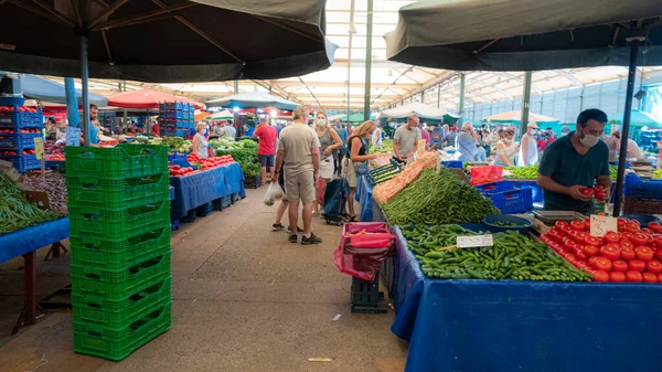 Karsiyaka Izmir Kalkoen 2020 Woensdag Grand Bostannli Bazaar Sectie Groenten — Stockfoto