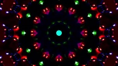 Konser, gece kulübü, müzik videosu, etkinlikler, gösteriler, moda, tatil, sergi, LED ekranlar ve projeksiyon haritalama için soyut çok renkli döngü kaleydoskop animasyonu.