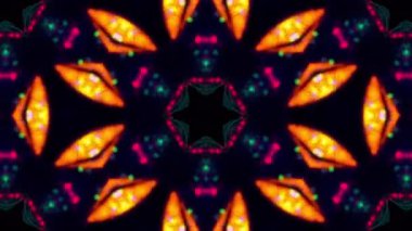 Konser, gece kulübü, müzik videosu, etkinlikler, gösteriler, moda, tatil, sergi, LED ekranlar ve projeksiyon haritalama için soyut çok renkli döngü kaleydoskop animasyonu.