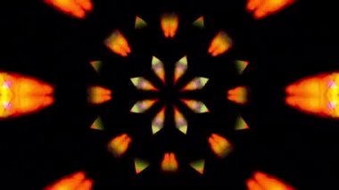Konser, gece kulübü, müzik videosu, etkinlikler, gösteriler, moda, tatil, sergi, LED ekranlar ve projeksiyon haritalama için soyut çok renkli döngü kaleydoskop animasyonu.