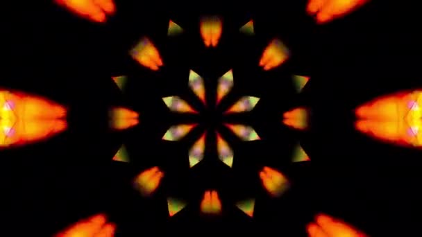 Abstract Multicolored Looping Kaleidoscope Animation Concert Night Club Music Video — Stock Video