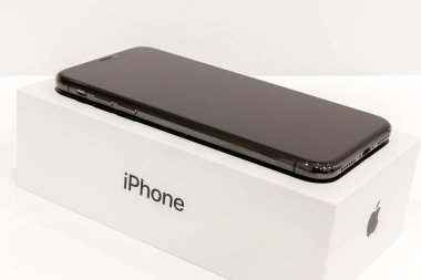 Moskova, Rusya 12 Kasım, 2017: Iphone X akıllı telefon
