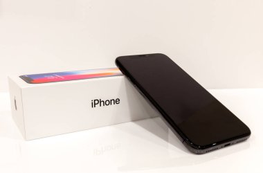 Moskova, Rusya 12 Kasım, 2017: Iphone X akıllı telefon