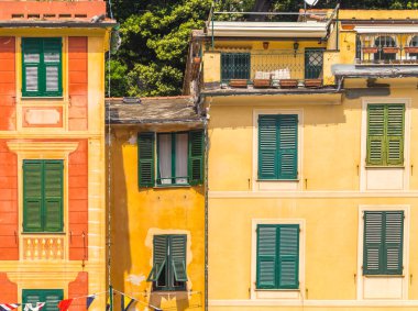 Portofino İtalya renkli evlerin dış