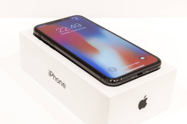 Moskova, Rusya 12 Kasım, 2017: Iphone X akıllı telefon