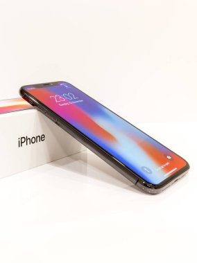 Moskova, Rusya 12 Kasım, 2017: Iphone X akıllı telefon