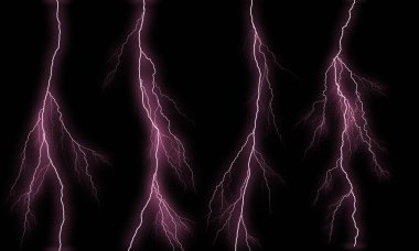 Siyah izole bazı farklı yıldırım cıvata