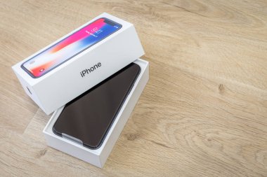 Moskova, Rusya 12 Kasım, 2017: Iphone X akıllı telefon. En son Ap